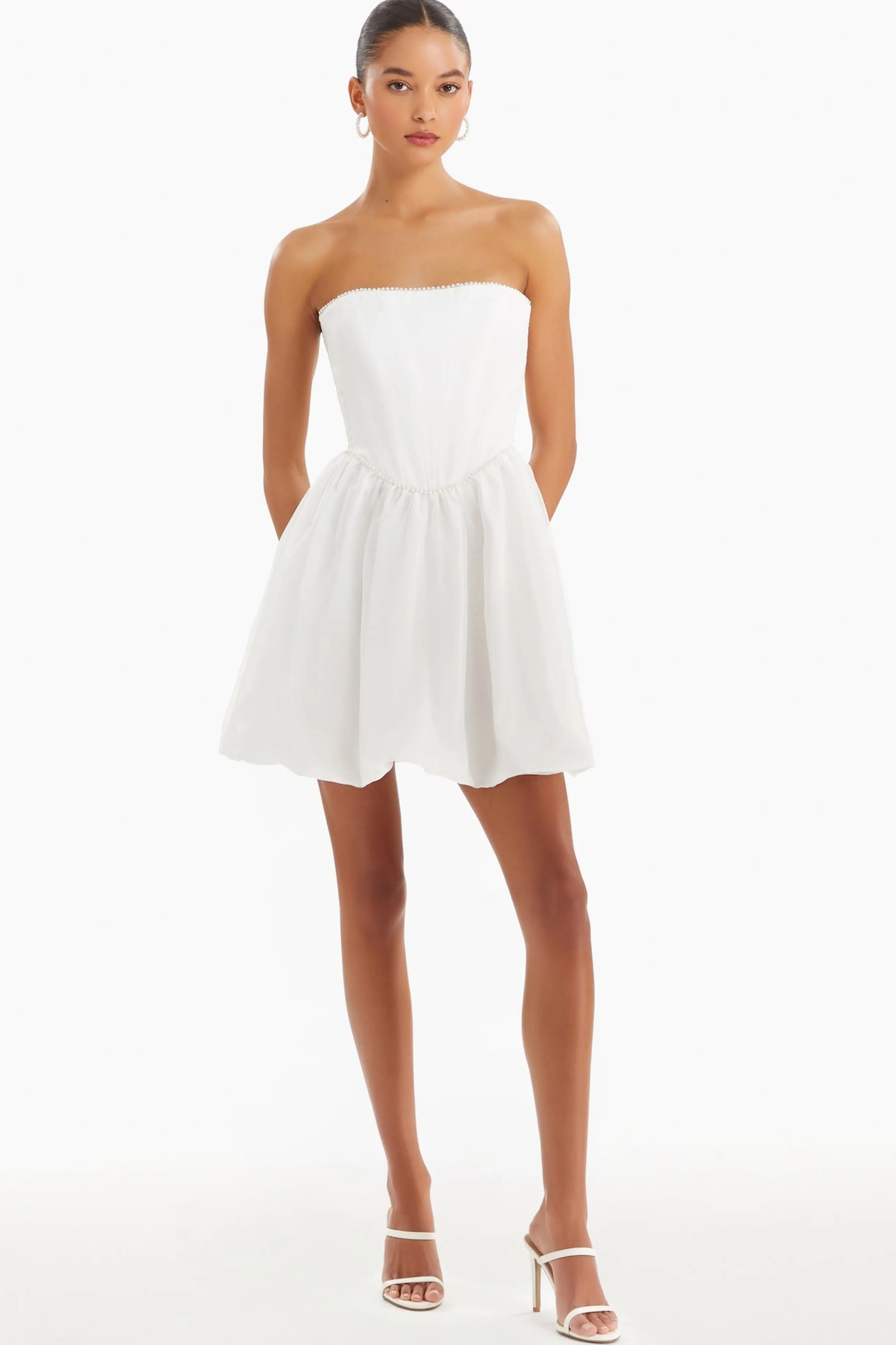 Amanda Uprichard Pompeo Dress with Pearl Trim